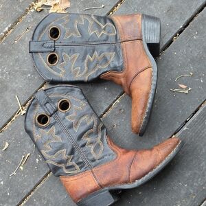 Men's Western Leather Boots - Black and Brown